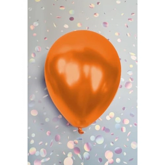 Metalik Turuncu 30 cm Balon, 10lu Paket
