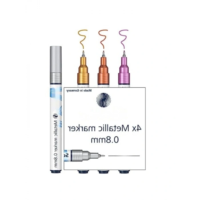 Metallic Marker 4lü Set – Gümüş, Altın, Bakır, Mor