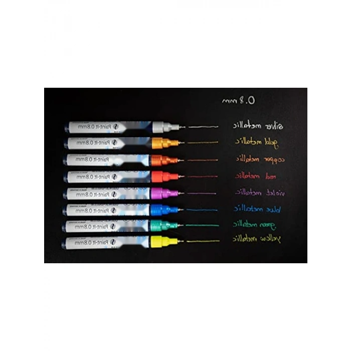 Metallic Marker 4lü Set – Gümüş, Altın, Bakır, Mor