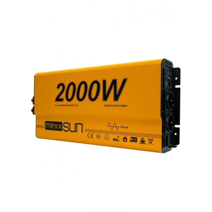 Mexxsun 12V 2000W Ats Ups Şarjlı Tam Sinüs Inverter (Ekranlı) – MEX2000TC