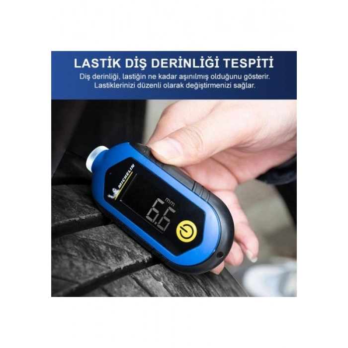 Michelin MC27001 3,6V Li-Ion 150PSI Şarjlı Dijital Lastik Basınç ve Derinlik Ölçer
