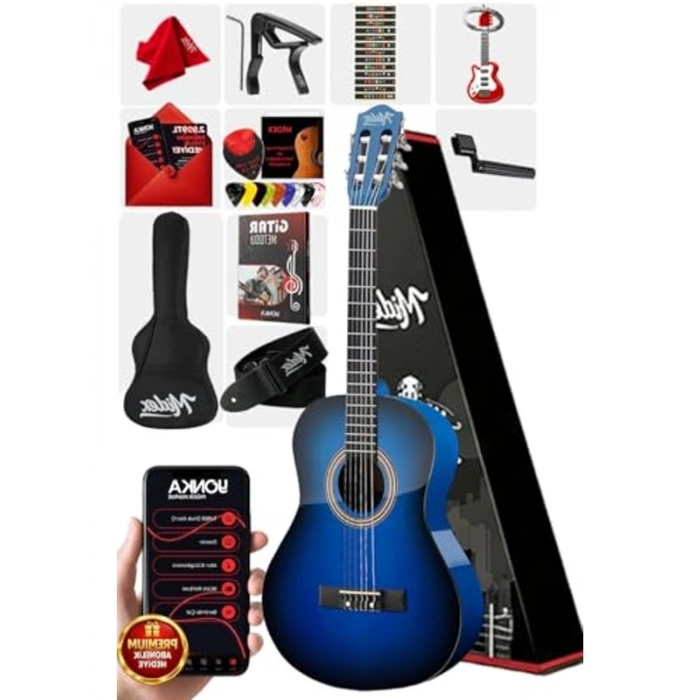 Midex CG-270BL Klasik Gitar 4/4 Yetişkin Boy Sap Ayarlı Full Set