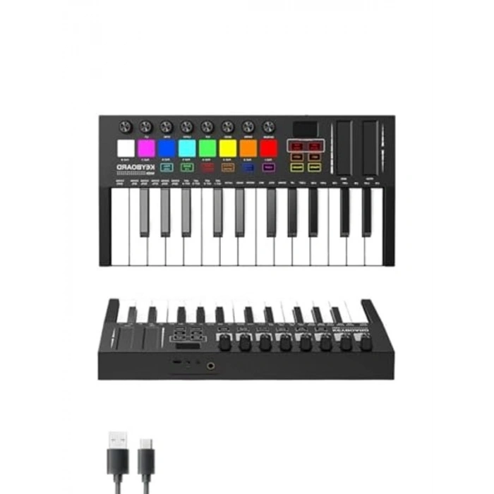 Midex Midi Paket-2 Stüdyo Ekipmanları Seti Ses Kartı Midi Klavye Mikrofon Kulaklık