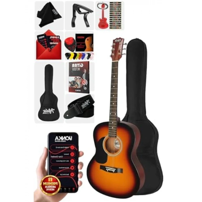 Midex RG-530SB Kaliteli Gün Batımı 40 İnç Akustik Gitar Seti 4/4 Yetişkin