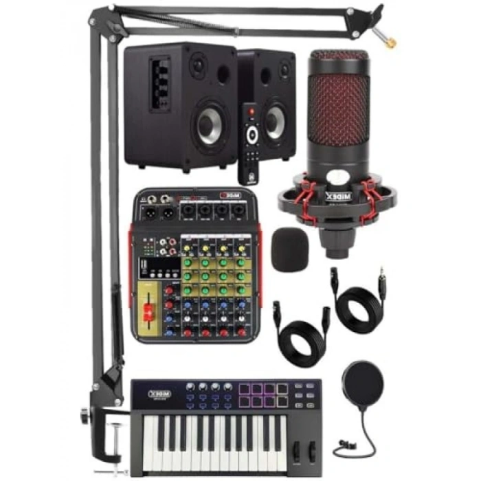Midi Klavye ve 5 Kanal Stüdyo Kayıt Mikserli Set