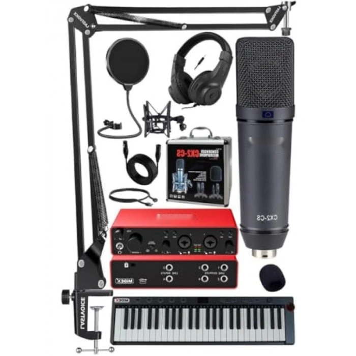 MIDI Paket - Ses Kartı, MIDI Klavye ve Mikrofon Seti