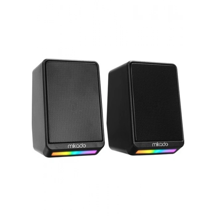 Mikado MD-178 2.0 3W*2 Siyah Rgb Aydınlatmalı USB + 3.5mm USB 5V Speaker Hoparlör