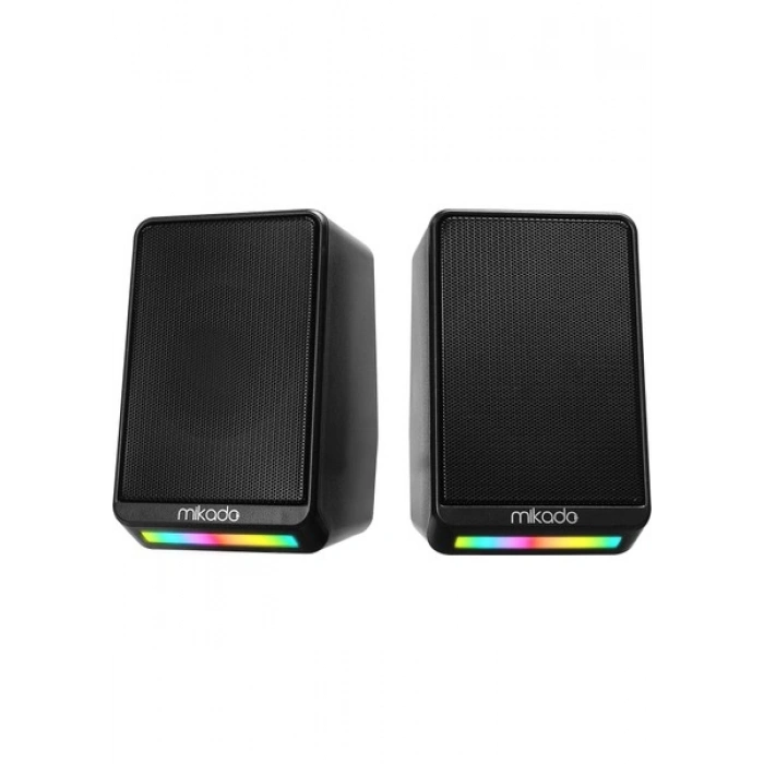 Mikado MD-178 2.0 3W*2 Siyah Rgb Aydınlatmalı USB + 3.5mm USB 5V Speaker Hoparlör