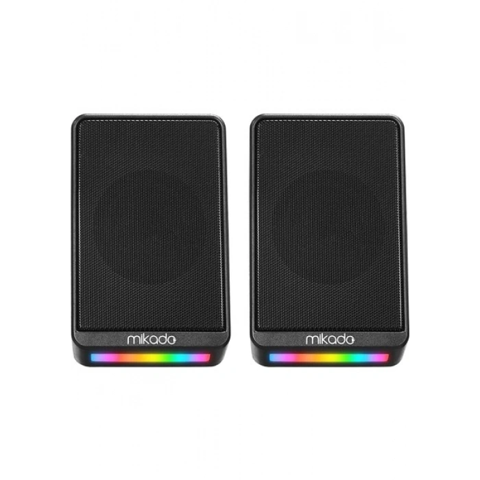 Mikado MD-178 2.0 3W*2 Siyah Rgb Aydınlatmalı USB + 3.5mm USB 5V Speaker Hoparlör