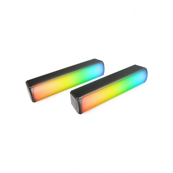 Mikado MD-183 2.0 3W*2 Bluetooth Siyah Rgb Aydınlatmalı USB + 3.5mm USB 5V Speaker Hoparlör