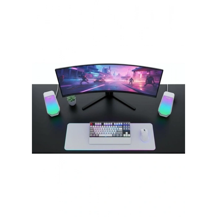 Mikado MD-188 2.0 5W*2 Bluetooth Beyaz RGB Aydınlatmalı + USB Kablo USB 5V Speaker Hoparlör