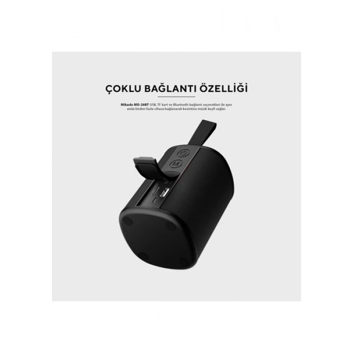 Mikado MD-26BT Nexus Siyah 6W 1200MAH Usb-Tf-Tws-Ipx6 Bluetooth Hoparlör
