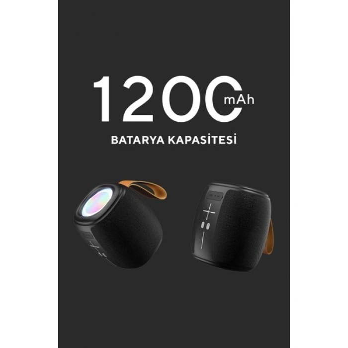 Mikado MD-888 Cube Siyah 5W 1200MAH Bt/tf/usb/led Işıklı Hoparlör Hoparlör