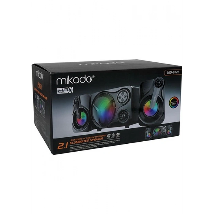 Mikado MD-BT28 5W+3W×2 Siyah LED Işıklı Speaker