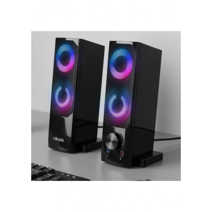 Mikado MD-S102 2.0 3Wx2CH RGB Ledli Siyah USB Soundbar Speaker Hoparlör