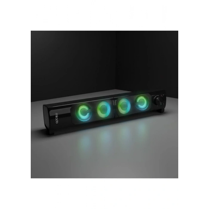 Mikado MD-S102 2.0 3Wx2CH RGB Ledli Siyah USB Soundbar Speaker Hoparlör