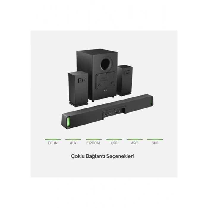 Mikado MD-SBT35 Sonicbar Siyah 160W Rms Bt+Aux+Usb+Hdmı/optıcal Ev Sinema Soundbar Speaker
