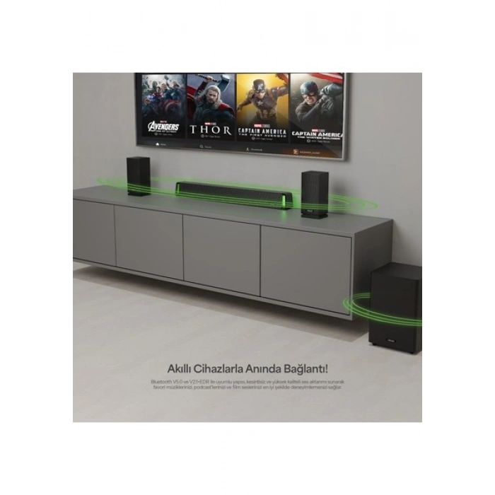 Mikado MD-SBT35 Sonicbar Siyah 160W Rms Bt+Aux+Usb+Hdmı/optıcal Ev Sinema Soundbar Speaker
