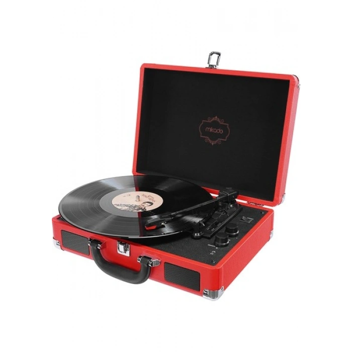 Mikado Nostalgia MN-P317 Kırmızı Turntable + Rca + Bluetooth Destekli Pikap