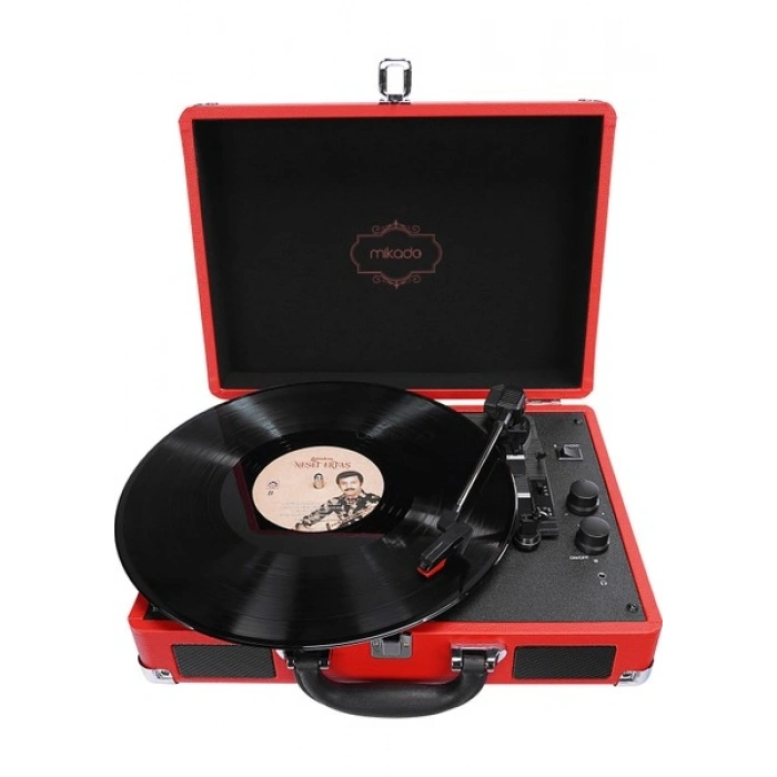 Mikado Nostalgia MN-P317 Kırmızı Turntable + Rca + Bluetooth Destekli Pikap
