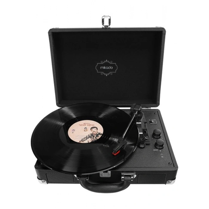 Mikado Nostalgia MN-P317 Siyah Turntable+Rca+Bluetooth Destekli Pikap