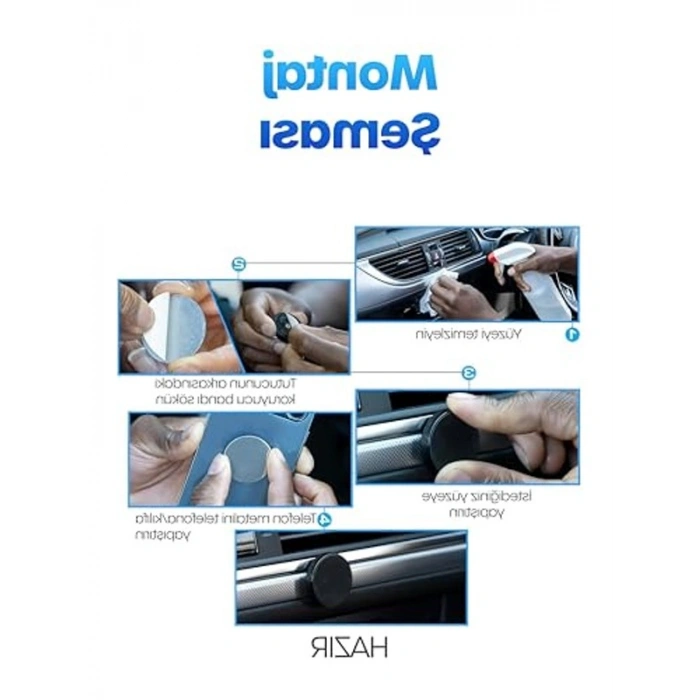 Mıknatıslı Araç İçi Telefon Tutucu, Yapışkanlı
