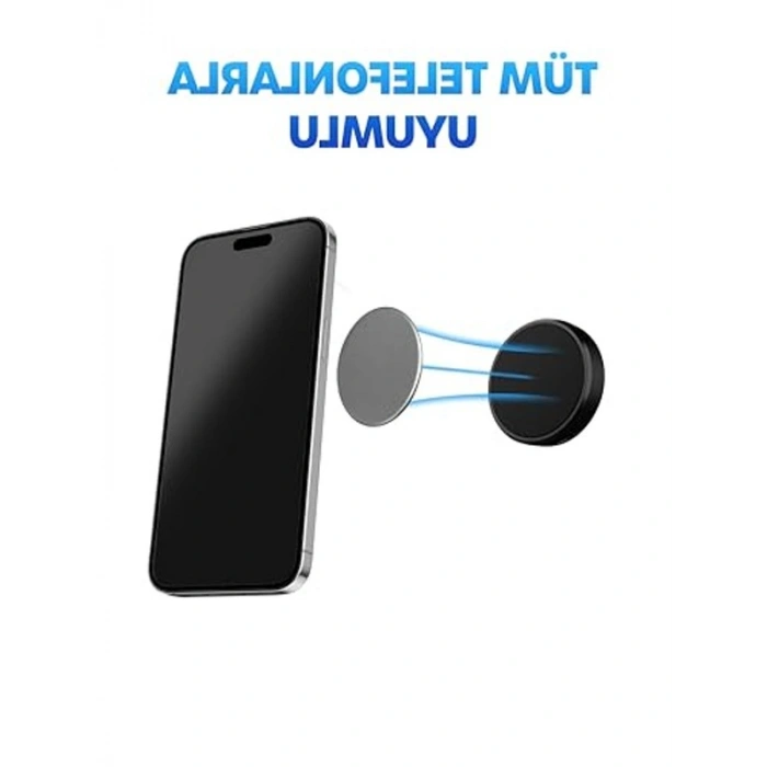 Mıknatıslı Araç İçi Telefon Tutucu, Yapışkanlı