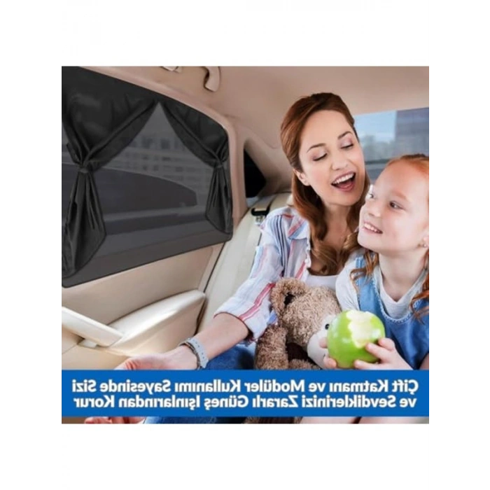 Mıknatıslı Araç Yan Cam Perdesi, 2 Adet Set