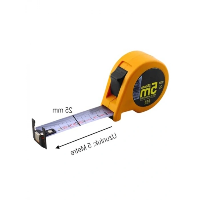 Mıknatıslı Çift Taraflı Şerit Metal Metre - 5 Metre