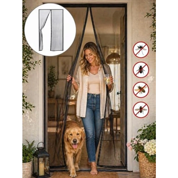 Mıknatıslı sineklik, 60x210 cm boyutunda kapı ve pencere kullanımı için