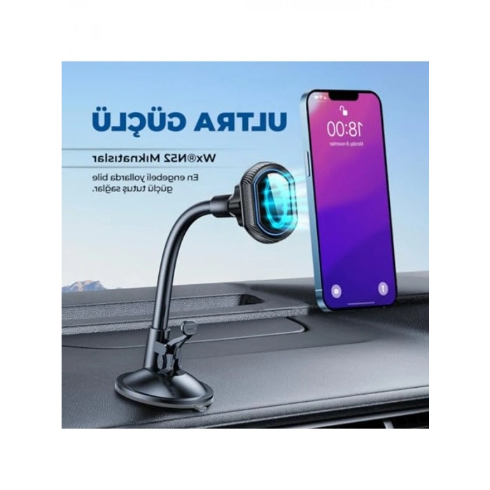 Mıknatıslı Vantuzlu Araç İçi Telefon Tutucu, Ergonomik Tasarım