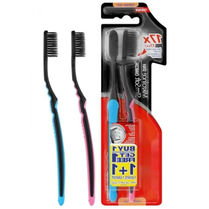 Mikro İnce Siyah Diş Fırçası 2li Set