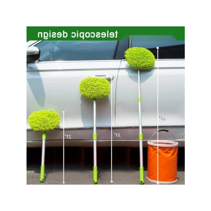 Mikrofiber Araba Yıkama Fırçası - Teleskopik Uzun Saplı