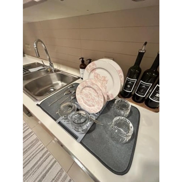 Mikrofiber Bulaşıklık Matı, Su Emici ve Kurutma İçin