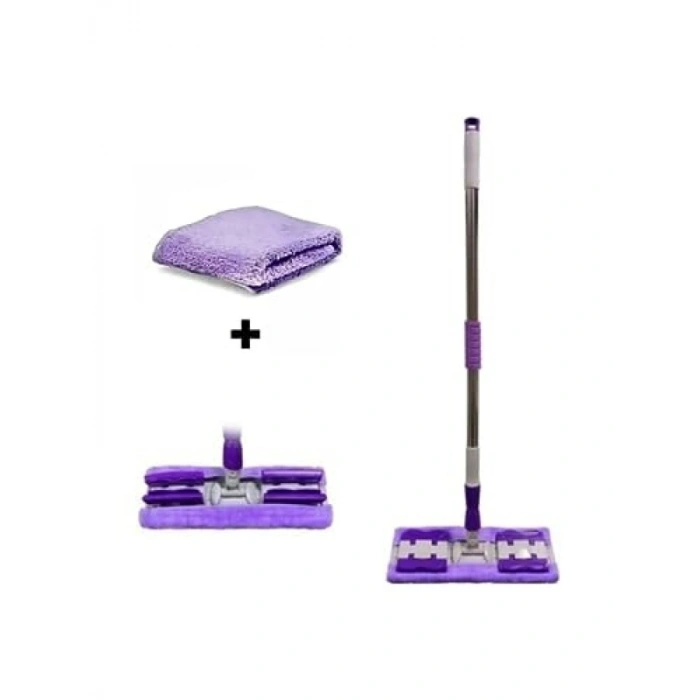 Mikrofiber Mandallı Sihirli Yer Mopu - Teleskopik Sap ile