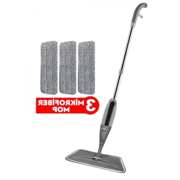 Mikrofiber Mop ile Temizlik Seti - Gri Renk