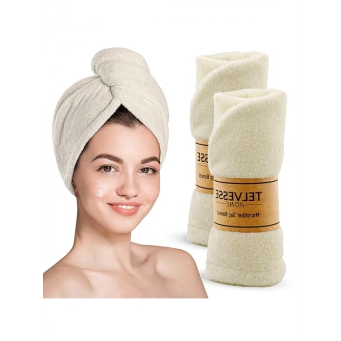 Mikrofiber Saç Havlusu, 2li Set, Banyo ve Plaj İçin