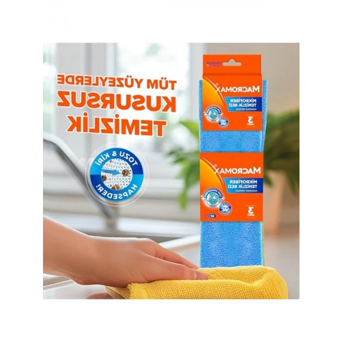 Mikrofiber Temizlik Bezi, Ultra Emici 3lü Paket Çok Amaçlı Kullanım için