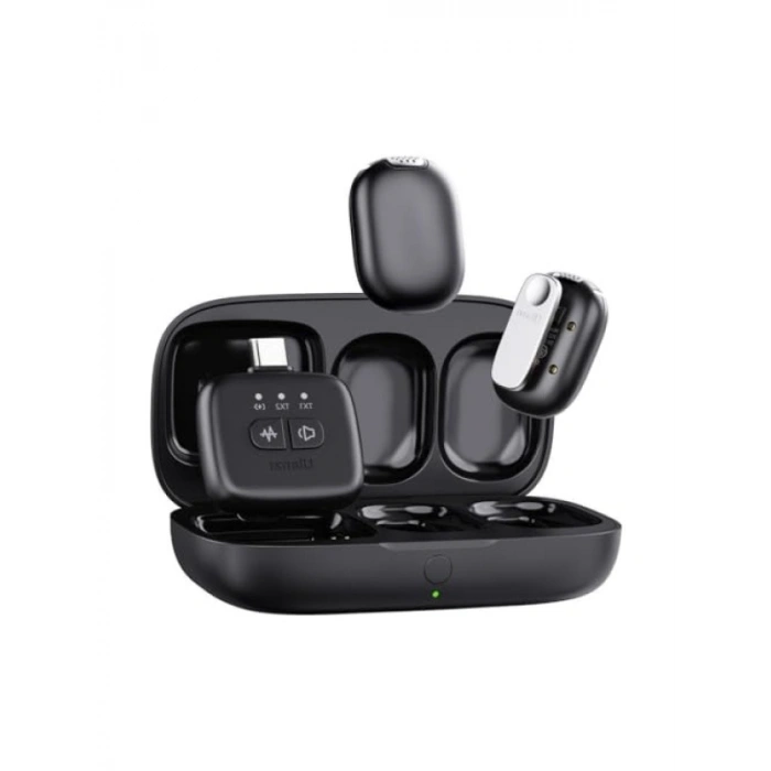 Mikrofon Seti - İki Kişilik, Kompakt Tasarım, Siyah