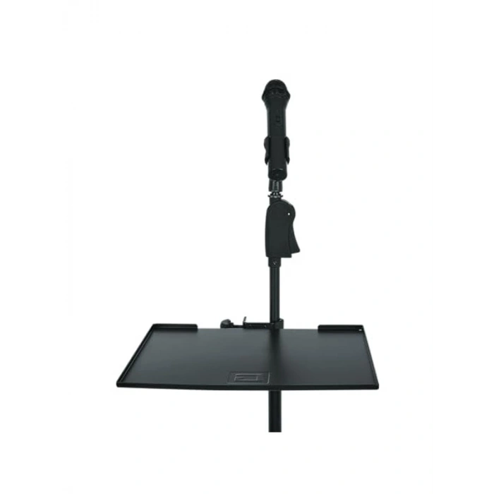 Mikrofon standı için kelepçeli yardımcı raf, siyah renk