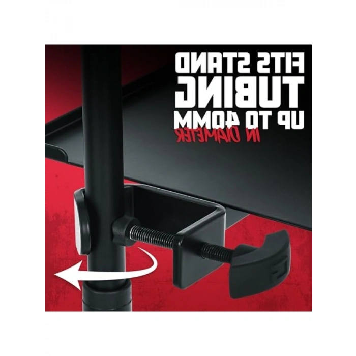 Mikrofon Standı ve Kaydırmaz Tabana Sahip Clamp-On Utility Shelf