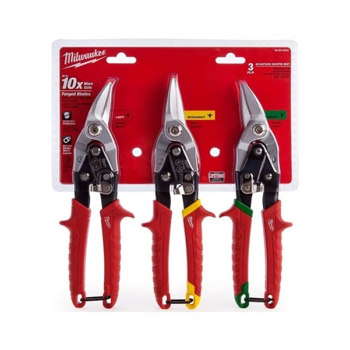 Milwaukee Kaportacı Makası Seti 3 Parça Sağ-Sol-Düz 260 Mm - T48224533