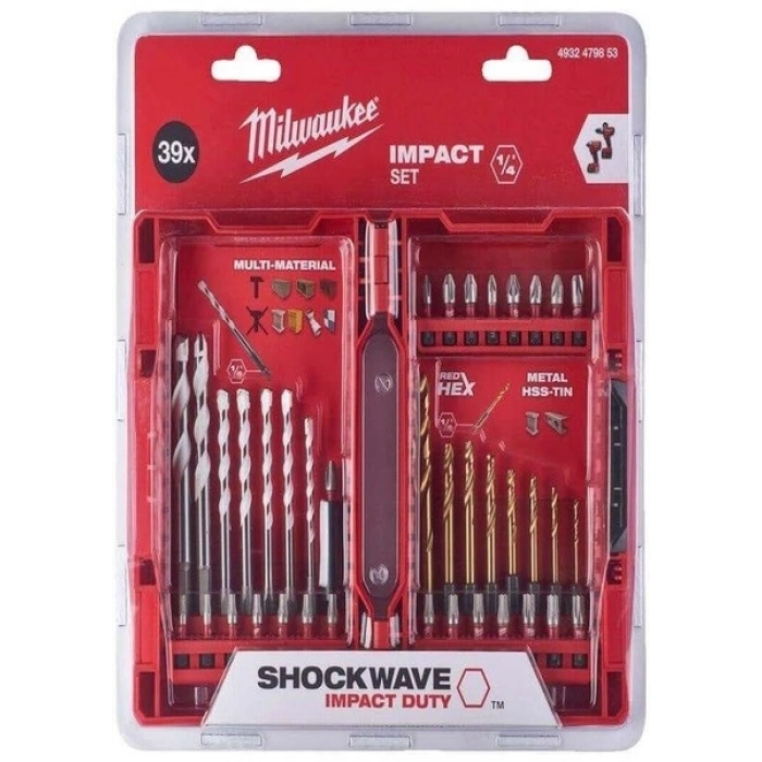 Milwaukee T4932479853 Shockwave 39 Parça Delme Vidalama Seti