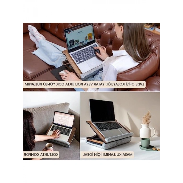 Minderli Ayarlanabilir Eğimli Laptop Sehpası - 37x27cm
