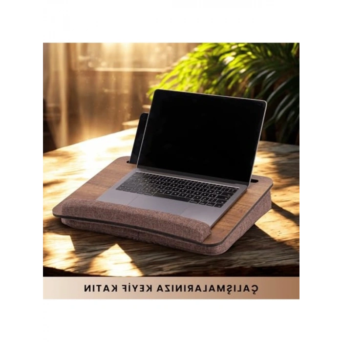 Minderli Laptop Sehpası, Ceviz Renk, Rahat Kullanım İçin