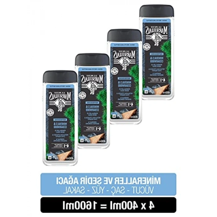 Mineral ve Sedir Ağacı Aromalı Duş Jeli, 4 x 400 ml Paket ile Ferahlatıcı Etki