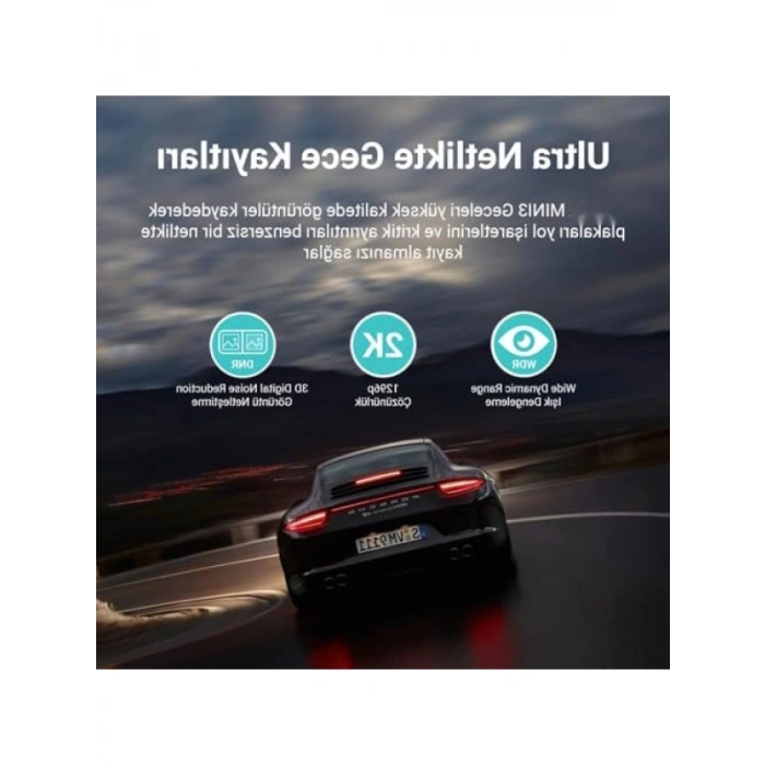 Mini 3 Araç Kamerası - 2K 1296P Geniş Açı Lens