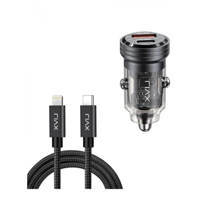 Mini Araç Şarj Cihazı ve 50cm Hızlı Şarj Kablosu, 45W PD/QC