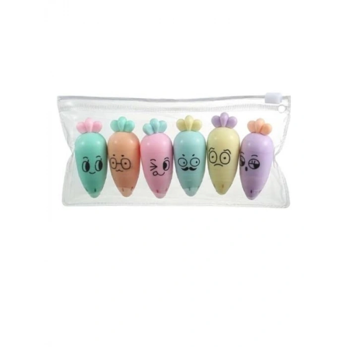 Mini Boy Pastel Renkli Fosforlu Kalem, 6lı Set