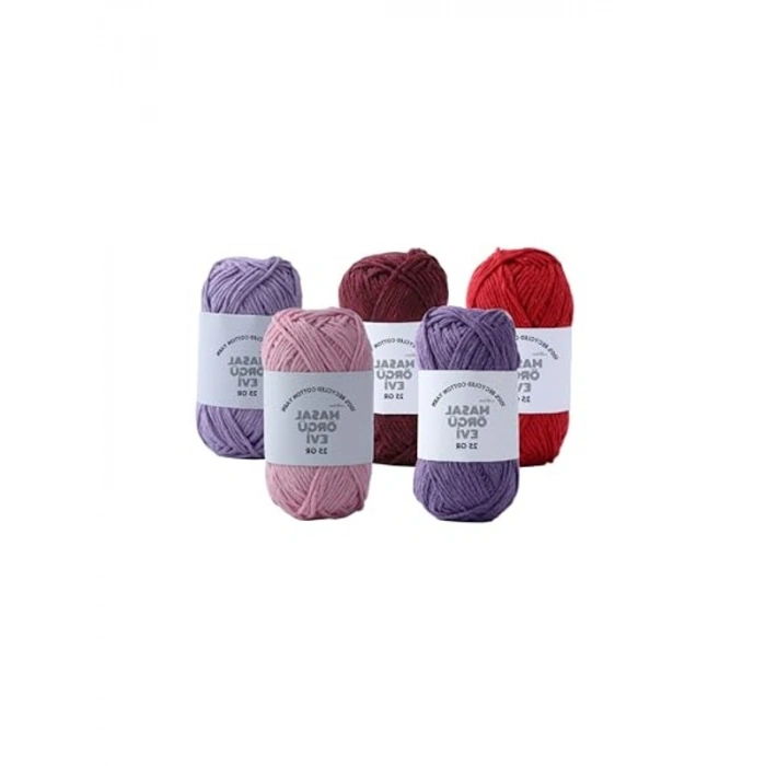 Mini Cotton Serisi %100 Pamuk Örgü İpi, Pembe Tonları, 10 Renk